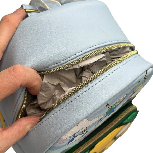 NWT Loungefly Cartoon Network Adventure Time Characters Mini Blue Backpack - Picture 10 of 13